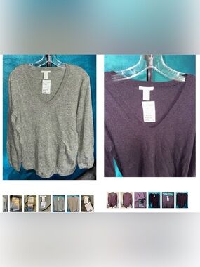 Bundle of (2) basic H&M V Neck long sleeve sweater